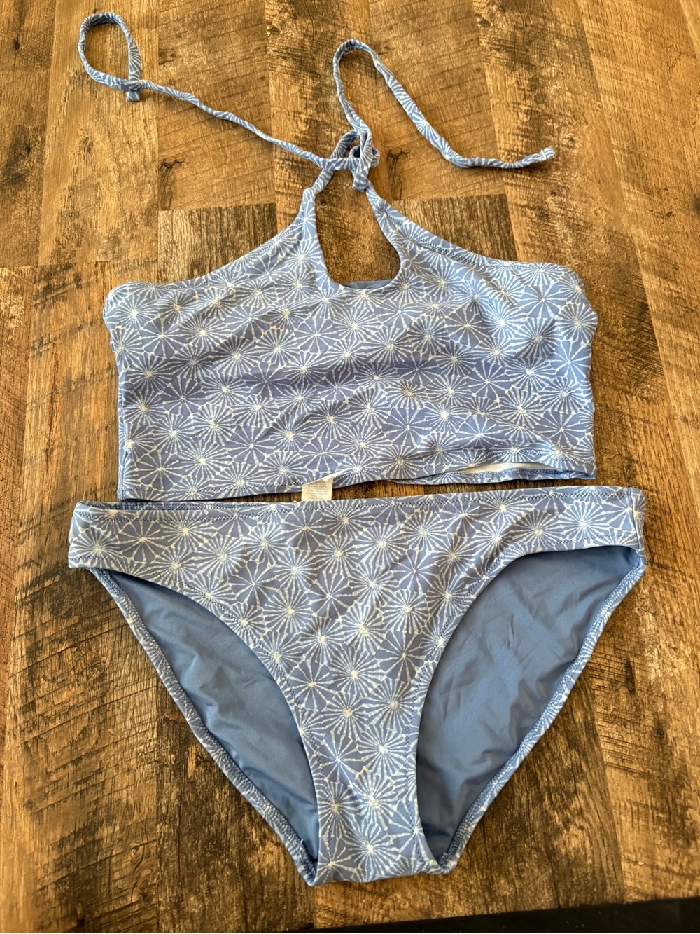 Aerie Blue Floral Halter Bikini Set